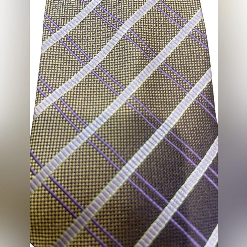 🖤❤️100% SILK Beautiful Valerio Galati Lavender & Golden Tie. STUNNING!!